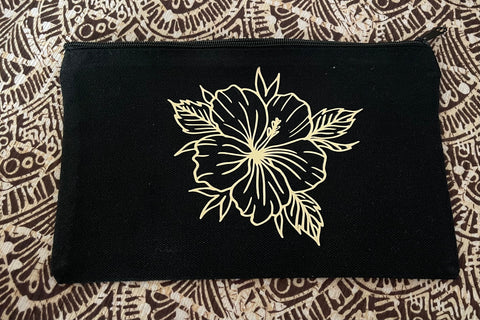Hibiscus Canvas Pouch